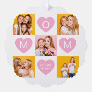 Mutti wir lieben dich Kinder Namen 8 Foto Collage Ornament Karte