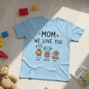 Mutti wir lieben dich süße Kinder Namensillustrati T-Shirt