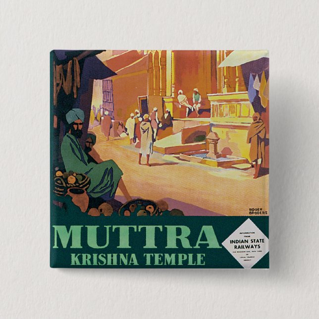 Muttra ~ Krishna-Tempel Button (Vorderseite)