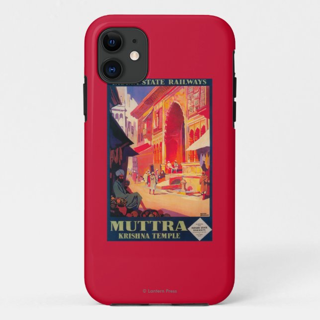 Muttra Krishna Tempel-Reise-Plakat Case-Mate iPhone Hülle (Rückseite)