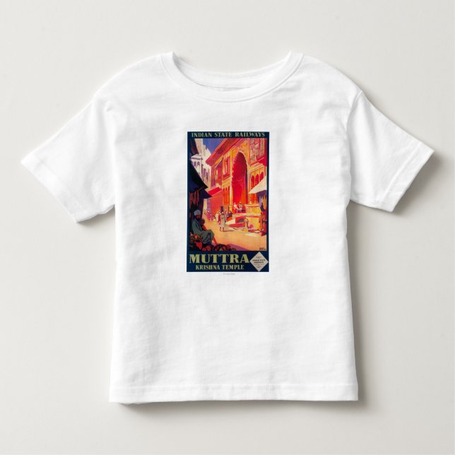 Muttra Krishna Tempel-Reise-Plakat Kleinkind T-shirt (Vorderseite)