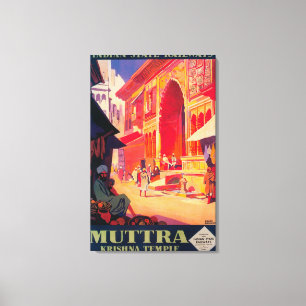 Muttra Krishna Temple Travel Poster Leinwanddruck