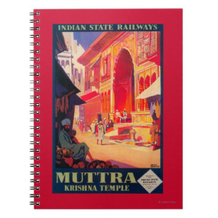 Muttra Krishna Temple Travel Poster Notizblock