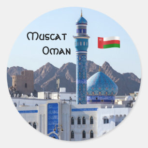 Muttrah-Moschee - Maskat, Oman Runder Aufkleber
