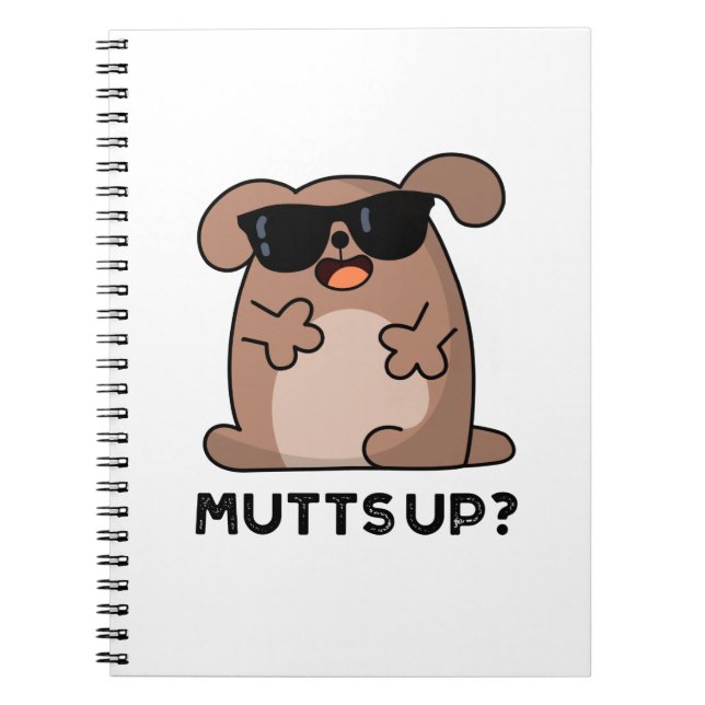 Mutts Up Funny Doggie Pun Notizblock (Vorderseite)