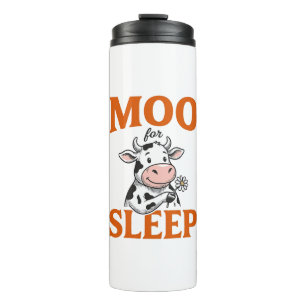 Muu für Schlaf Süße Kuh Vintage-Shirt-Design Thermosbecher