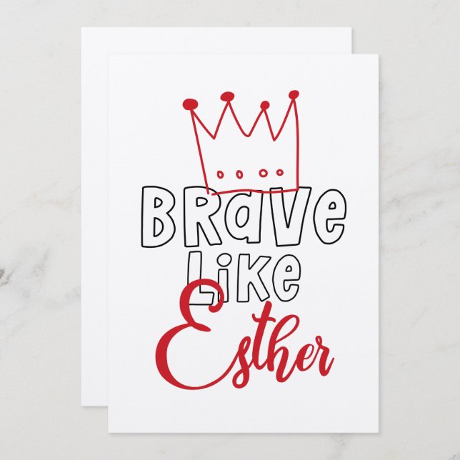 Muve like Esther - Inspirierend jüdische Purim Art Einladung (Vorne/Hinten)