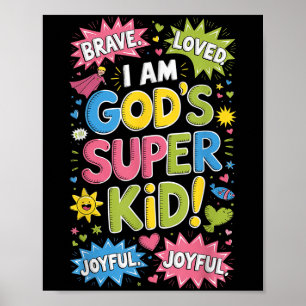 Muve Loved God's Super Kid Christlich Faith Affirm Poster