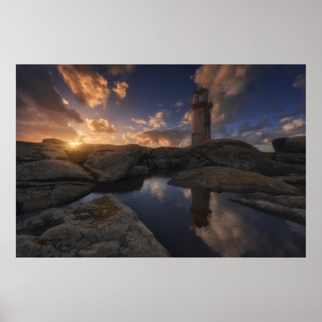 Muxia Lighthouse | Galicien, Spanien Poster (Vorne)