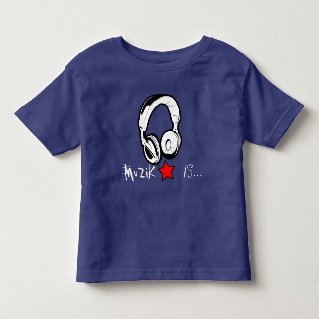 MuZiK ist… Kleinkind-T-Shirt mit Kopfhörer und Kleinkind T-shirt (Vorderseite)