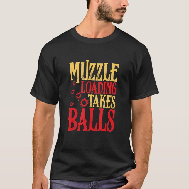 Muzzle Ladung nimmt Balls Waffen Flintlock T-Shirt (Vorderseite)
