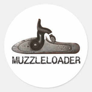 Muzzleloader-Schnürsenkel und Hammer, schwarze Pul Runder Aufkleber