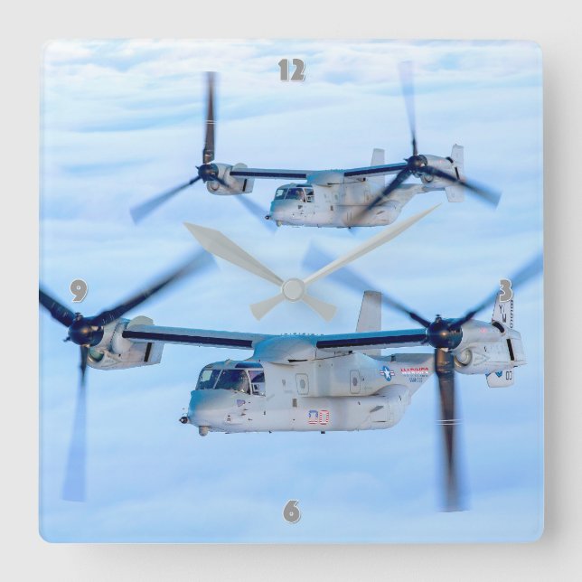 MV-22B OSPREY QUADRATISCHE WANDUHR (Vorderseite)