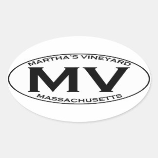 MV - Martha's Vineyard Massachusetts Ovaler Aufkleber