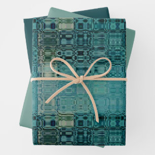 MVB Blaugrün - Fauxglas - Geschenkpapier Set
