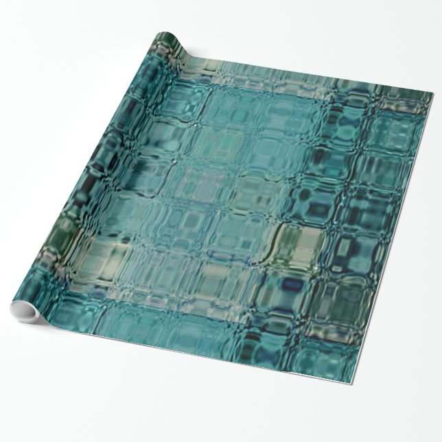 MVB Blue Aquamarin- FauxGlass - Wrapping Paper Geschenkpapier (Ungerollt)