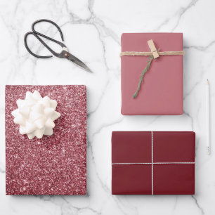 MVB Funkelndes Rosa Design Geschenkpapier Set