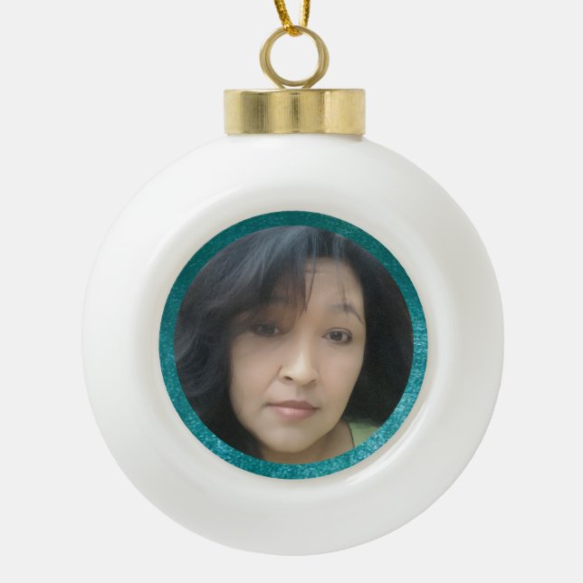 MVB-Imitate Aquamarines, individuell anpassbares D Keramik Kugel-Ornament (Vorderseite)