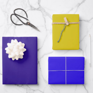 MVB Imitats Gold Süede Blue Solid koordiniert Desi Geschenkpapier Set
