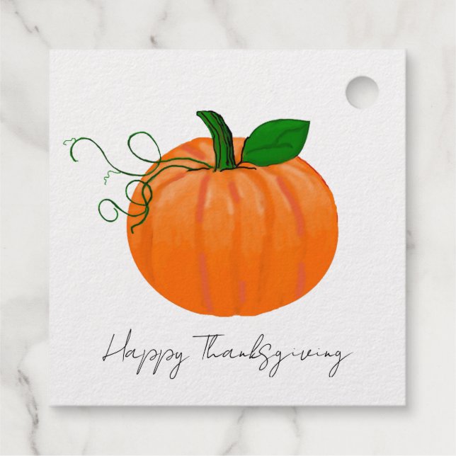 MVB Pumpkin Design Happy Thanksgiving Geschenkanhänger (Rückseite)
