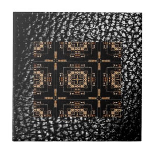 MVB Quad Cross Design Tile / Imitate Leather Black Fliese
