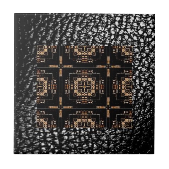 MVB Quad Cross Design Tile / Imitate Leather Black Fliese (Vorderseite)