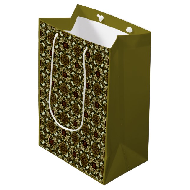 MVB Rich Bronze Gold Design Mittlere Geschenktüte (Vorderseite Schrägansicht)