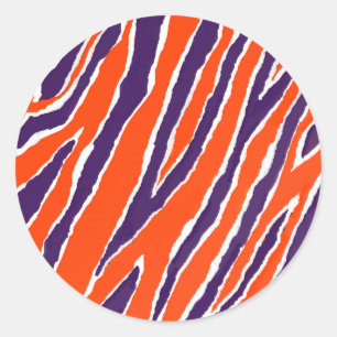 MVB Tiger Strip mit/Lila Druckaufkleber 1 Runder Aufkleber