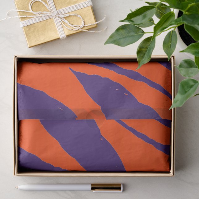 MVB Tiger Stripes Design - orange und Lila Seidenpapier (Geschenk)