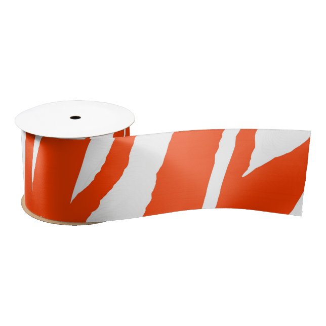 MVB Tiger Stripes Design - Orange & Weiß Satinband (Spule)