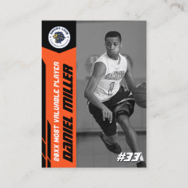 MVP Basketball Trading Card Orange Basketball Card Telefonnummerkarte