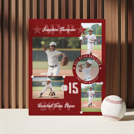 MVP End of Season Baseball Player Photo Collage Fotoplatte