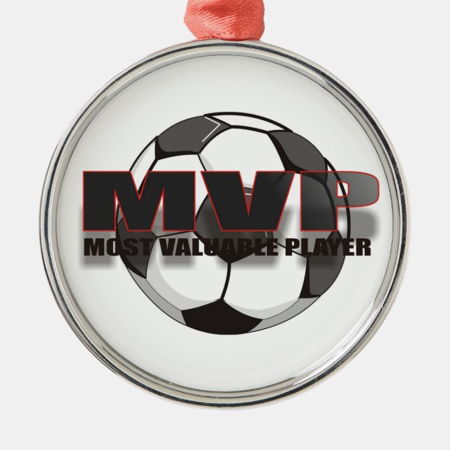 MVP-FUSSBALL-VERZIERUNG SILBERNES ORNAMENT (Vorne)