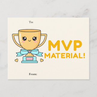 MVP Material! Cute Trophy Classroom Valentine Card Feiertagspostkarte