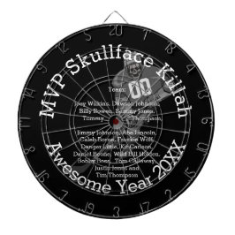 MVP Name oder Nickname, Nummer und Teamnamen Dartscheibe
