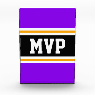 MVP Sporty Fun Lila Schwarz-weiße Gelbe Streifen Fotoblock