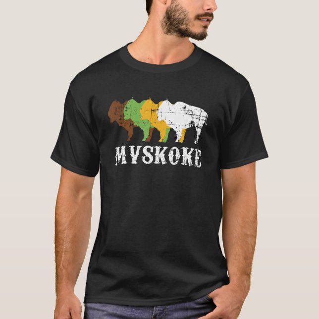 Mvskoke Creek Muskogee Amerikanische Ureinwohner M T-Shirt (Vorderseite)