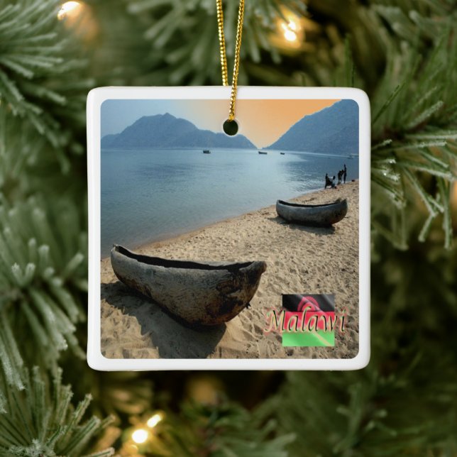 MW005 MALAWI, Malawi-See, Afrika, Keramikornament (Baum)