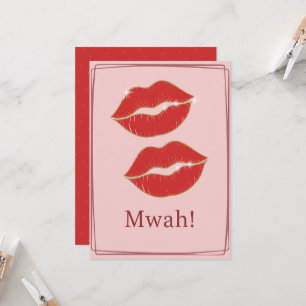 Mwah Red Lips Valentinstag Karte