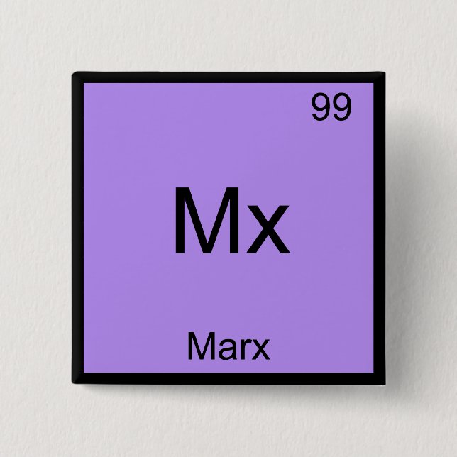 Mx - Marx Lustiges Element Chemie Symbol T-Shirt Button (Vorderseite)