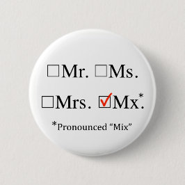 MX. Nonbinary Präfix-Knopf Button