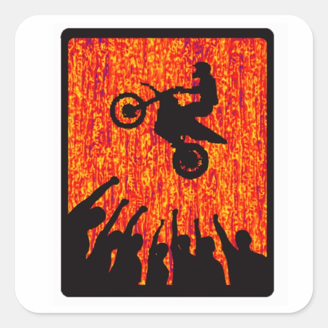 MX RED FLARES QUADRATISCHER AUFKLEBER (Vorderseite)