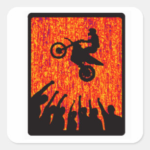 MX-ROT-AUFFLACKERN QUADRATISCHER AUFKLEBER