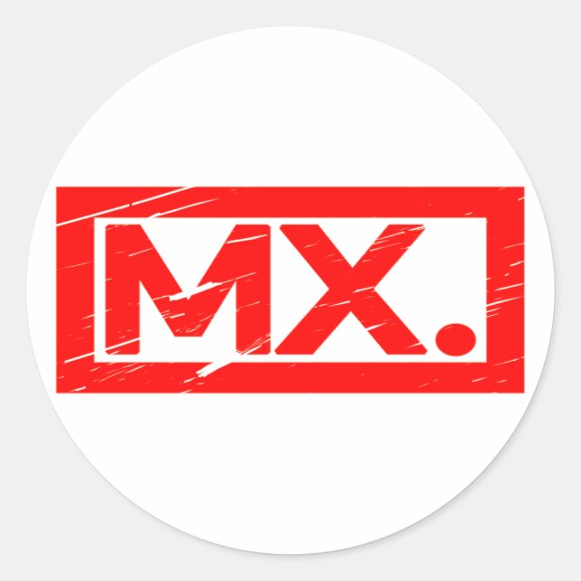 Mx. Stempel Runder Aufkleber (Vorderseite)