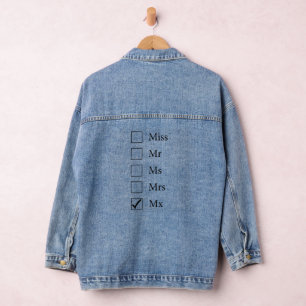 Mx Titel (fünf Optionen) Denim Jacket Jeansjacke