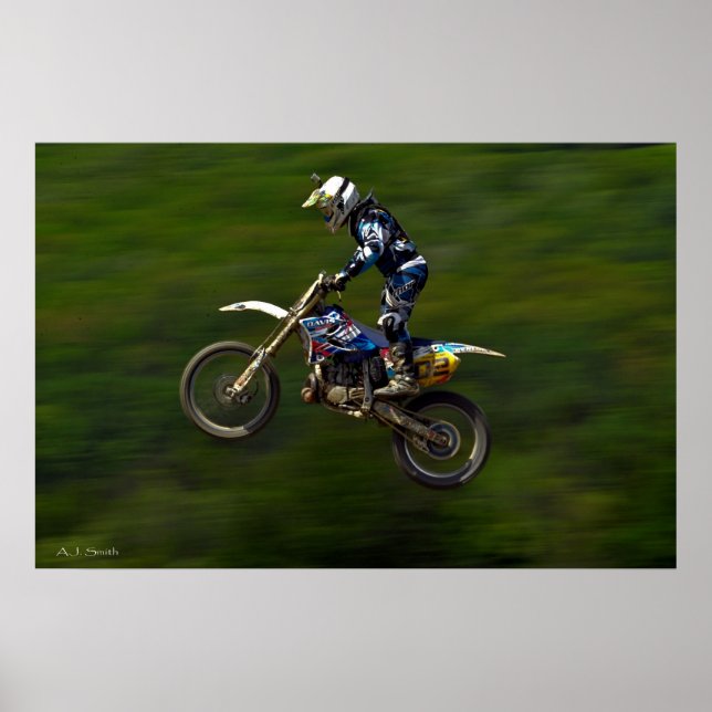 MXmotocross-Rennläufer, der große Luft erhält Poster (Vorne)