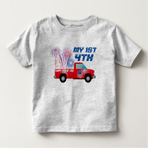 MY 1. 4. Juli Red White Fireworks Truck Kleinkind T-shirt
