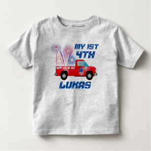 MY 1. 4. Juli Red White Fireworks Truck Kleinkind T-shirt
