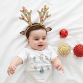 My 1st Christmas Custom Baby Girl Woodland Strampler