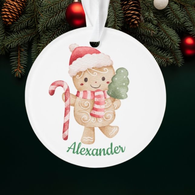 My 1st Christmas Watercolor Gingerbread Photo Ornament (Von Creator hochgeladen)